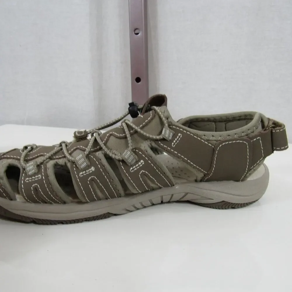 Khombu Crystal River Sandals Brown Olive Fisherman Sport NWOT Hiking Size 7